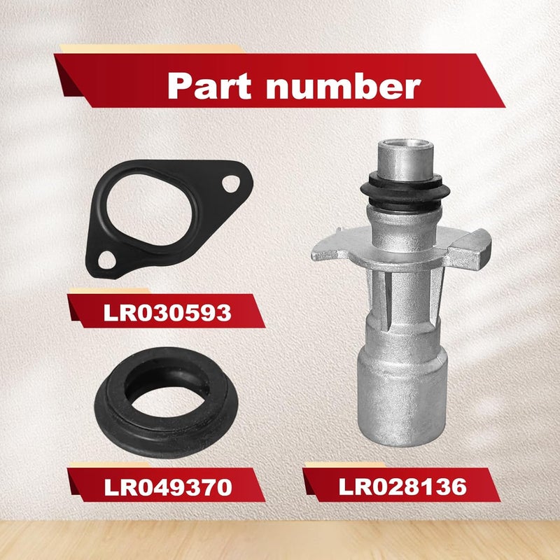 Pleoos R028136 Aluminum Oil Cooler Adapter Kit with Dual Water Pump Gaskets Compatible with 2010-2016 Land Rover LR4, 2010-2021 Land Rover Range Rover Replace#: LR049370 LR030593 - Image 3